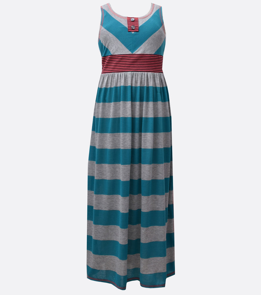 Bonnie Jean Turquoise Stripe Maxi