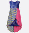 Bonnie Jean polka dot dress with chiffon panels